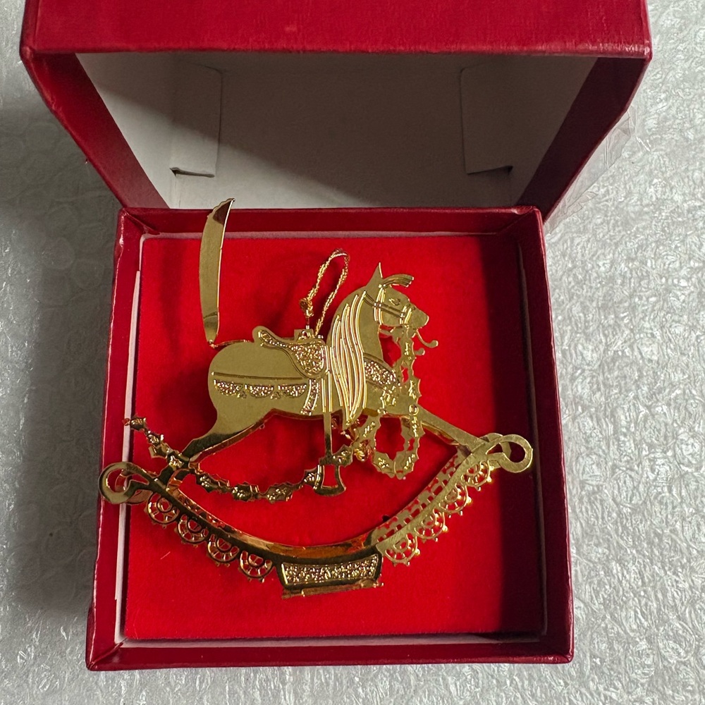 Camerlane Rocking horse 24-kt gold finish ornament